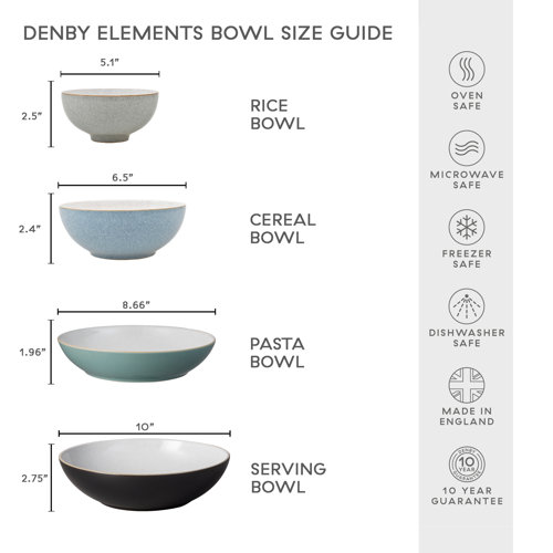 Denby Elements Set of 4 Rice Bowls Wayfair